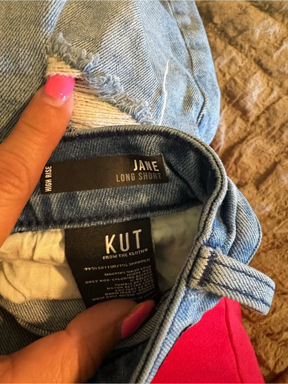 KUT from the Kloth Jane Long Shorts Size 6 High Rise Distressed Frayed 30 (1141)